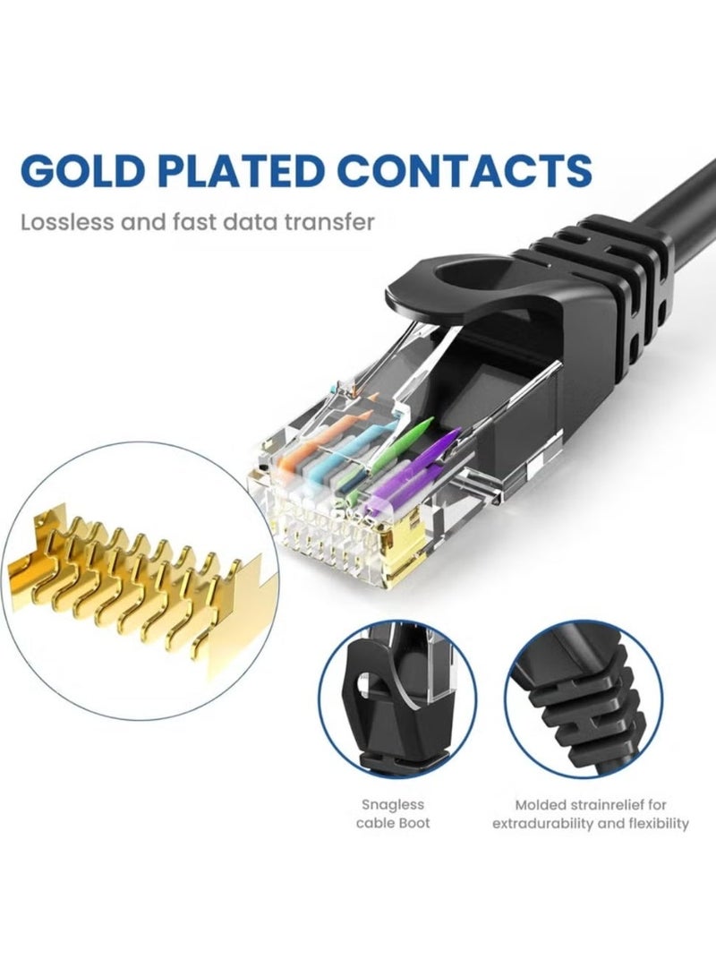 Ethernet Cable Cat 6 Braided Cat6 Gigabit High Speed 1000Mbps Internet Cable RJ45 Shielded Network LAN Cord Compatible with PS5 PS4 Xbox One Smart TV Switch Router Wifi Extender Patch Panel 2M - Image 2
